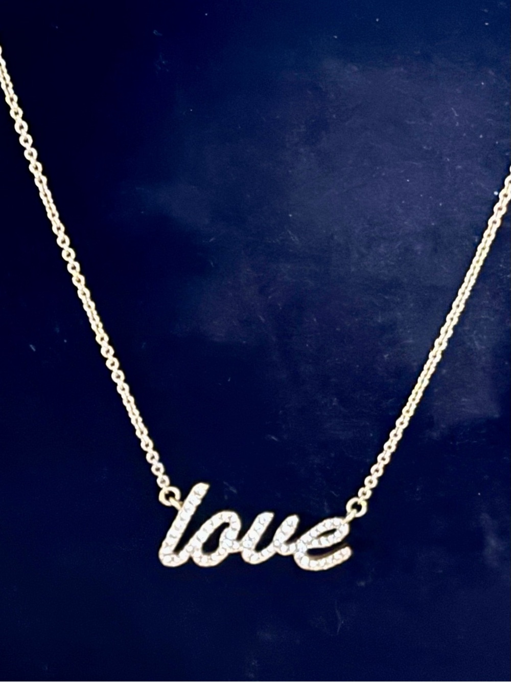 kate spade Gold Crystal 'love' Script Necklace - Picture 6 of 9